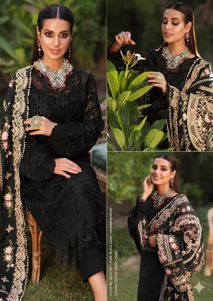 LUXURY COTTON CHICKEN KARI FRONT ALONG WITH EMBROIDERED DAMAN PATCHE